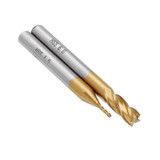 Drillpro 10pcs Titanium Coating 1.5-6.0mm HSS 4 Flute End Mill Cutter 6mm Shank CNC Drill Bits