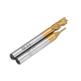 Drillpro 10pcs Titanium Coating 1.5-6.0mm HSS 4 Flute End Mill Cutter 6mm Shank CNC Drill Bits