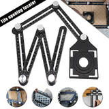 Adjustable Ceramic Tile Hole Locator 6 Folding Multiple Angle Ruler Drill Guide Openings Locator