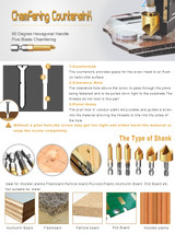 Drillpro 6pcs 6-19mm Countersink Drill Bit 5 Flutes Hex Shank Titanium Coated Chamfer Cutter Set