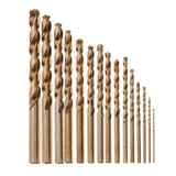 Drillpro 15pcs 1.5-10mm HSS M35 Cobalt Twist Drill Bit for Metal Stainless Steel Aluminium Copper