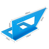 Aluminum Alloy Woodworking Scriber T Ruler Multifunctional 45/90 Degree Angle Ruler Angle Protractor Gauge