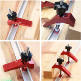 Aluminum Alloy Quick Acting Hold Down Clamp T-Slot T-Track Clamp Set Woodworking Tool