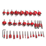 35pcs 1/4 Inch Shank Tungsten Carbide Tip Router Bit Set Wood Working Tool