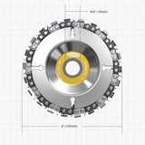 Drillpro 4 Inch Grinder Chain Disc 22 Tooth Wood Carving Disc For 100/115 Angle Grinder