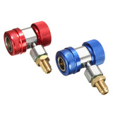 A/C R134a Low/High Quick Connect Adapter Coupler 90-degree Air-Conditioning Extractor Valve Core