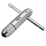 Drillpro T Handle Ratchet Tap Wrench with 5pcs M3-M8 Machine Screw Thread Metric Plug Tap