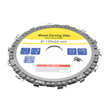Drillpro 5 Inch Grinder Chain Disc 22mm Arbor 14 Teeth Wood Carving Disc For 125mm Angle Grinder