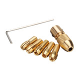 Drillpro 8pcs 0.5-3mm Small Electric Drill Bit Collet Twist Drill Chuck Tool for 3.17/5.05mm Shank