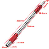 Drillpro 200mm Metal Flexible Extension Drill Shaft 1/4 Inch Hex Screwdriver Bit Holder
