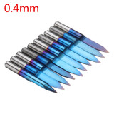 Drillpro 10pcs 0.1-1.5mm 30 Degree PCB Engraving Bit Blue Nano Coated Carbide CNC Flat Bottom Engraving Bit Router Tool