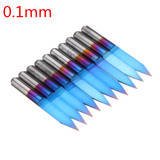 Drillpro 10pcs 0.1-1.5mm 30 Degree PCB Engraving Bit Blue Nano Coated Carbide CNC Flat Bottom Engraving Bit Router Tool