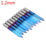 Drillpro 10pcs 0.1-1.5mm 30 Degree PCB Engraving Bit Blue Nano Coated Carbide CNC Flat Bottom Engraving Bit Router Tool