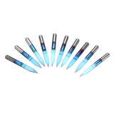 Drillpro 10pcs 0.1-1.5mm 30 Degree PCB Engraving Bit Blue Nano Coated Carbide CNC Flat Bottom Engraving Bit Router Tool