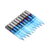 Drillpro 10pcs 0.1-1.5mm 30 Degree PCB Engraving Bit Blue Nano Coated Carbide CNC Flat Bottom Engraving Bit Router Tool