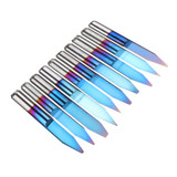 Drillpro 10pcs 0.1-1.5mm 30 Degree PCB Engraving Bit Blue Nano Coated Carbide CNC Flat Bottom Engraving Bit Router Tool
