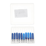Drillpro 10pcs 0.1-1.5mm 30 Degree PCB Engraving Bit Blue Nano Coated Carbide CNC Flat Bottom Engraving Bit Router Tool
