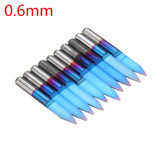 Drillpro 10pcs 0.1-1.5mm 30 Degree PCB Engraving Bit Blue Nano Coated Carbide CNC Flat Bottom Engraving Bit Router Tool