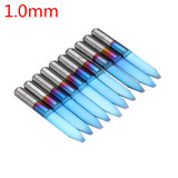Drillpro 10pcs 0.1-1.5mm 30 Degree PCB Engraving Bit Blue Nano Coated Carbide CNC Flat Bottom Engraving Bit Router Tool