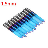 Drillpro 10pcs 0.1-1.5mm 30 Degree PCB Engraving Bit Blue Nano Coated Carbide CNC Flat Bottom Engraving Bit Router Tool