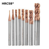 Drillpro 1-8mm 4 Flutes HRC58 End Mill Cutter AlTiN Coating Carbide End Mill Cutter CNC Tool