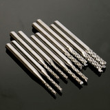 Drillpro DB-M3 10pcs 1.3mm-3.175mm Carbide End Mill Engraving Bits for CNC PCB Rotary Burrs