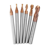 Drillpro R0.5-3mm 2 Flutes Ball Nose HRC58 AlTiN Coating End Mill Cutter Tungsten Carbide CNC Tool