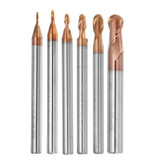 Drillpro R0.5-3mm 2 Flutes Ball Nose HRC58 AlTiN Coating End Mill Cutter Tungsten Carbide CNC Tool