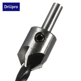 Drillpro DB-C3 4pcs 5 Flute Countersink Drill Bits Reamer Woodworking Chamfer 3mm-6mm