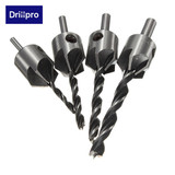 Drillpro DB-C3 4pcs 5 Flute Countersink Drill Bits Reamer Woodworking Chamfer 3mm-6mm