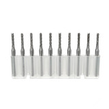 Drillpro DB-M10 10pcs 3.175x2mm Carbide End Mill Engraving Bits for CNC PCB Machinery Rotary Burrs