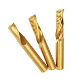 Drillpro 6mm Shank Single Flute 12/15/17/22mm End Mill Cutter Titanium Coated Spiral Drill CNC Bit