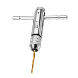 Drillpro T Handle Ratchet Tap Wrench with 5pcs Titanium Coated M3-M8 Screw Tap Thread Plug Tap