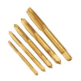Drillpro T Handle Ratchet Tap Wrench with 5pcs Titanium Coated M3-M8 Screw Tap Thread Plug Tap