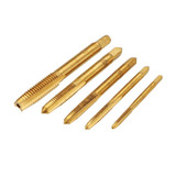 Drillpro T Handle Ratchet Tap Wrench with 5pcs Titanium Coated M3-M8 Screw Tap Thread Plug Tap
