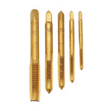 Drillpro T Handle Ratchet Tap Wrench with 5pcs Titanium Coated M3-M8 Screw Tap Thread Plug Tap