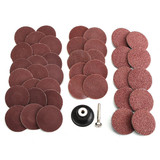 40pcs 2 Inch Roll Lock Sanding Disc 40/80/120/240 Grit Abrasive Tool With Mandrel