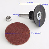 40pcs 2 Inch Roll Lock Sanding Disc 40/80/120/240 Grit Abrasive Tool With Mandrel