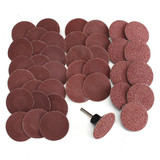 40pcs 2 Inch Roll Lock Sanding Disc 40/80/120/240 Grit Abrasive Tool With Mandrel