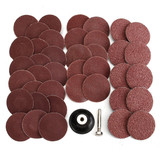 40pcs 2 Inch Roll Lock Sanding Disc 40/80/120/240 Grit Abrasive Tool With Mandrel