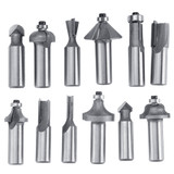 12/15pcs Silver Router Bit Set Tungsten Carbide Woodworking Cutter Rotary Tool