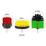 3Pcs 2/3.5/5 Inch Drill Cleaning Brush Kit Bristle Scrubber Bathtub Carpet Brush for Electric Drill