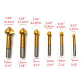 6pcs 3 Flute Titanium Chamfer 90 Degree Chamfering End Mill Cutter Countersink Drill Bit