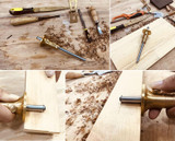 Pure Copper Woodworking Scriber Ink Duct Automatic Scriber Tool European Scribe Gauge