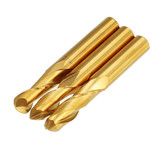 Drillpro 6mm Shank 2 Flutes Ball Nose End Mill Cutter 15/17/22mm Titanium Coated CNC Cutting Tool