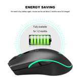 Zerodate T26 Wireless Rechargeable Mouse 2400dpi Type-c Charging Optical Mice for PC Office Gaming