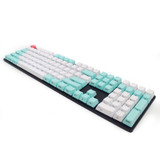 104 Key PBT OEM Profile Thick Side Printed Keycaps for Cherry MX Switches Keyboard  (Blue 104 Key)