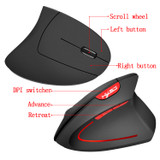 HXSJ 6D Rechargeable 2.4GHz 2400DPI Wireless Vertical Mouse Gaming Mouse Ergonomic Design