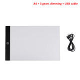 A3/A4 LED Art Craft Drawing Copy Tracing Tattoo LED Light Box Board Pad Thin with USB Cable
