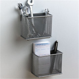 Wire Mesh Magnetic Storage Basket Tray Metal Desk Storage Organizer For Refrigerator Whiteboard